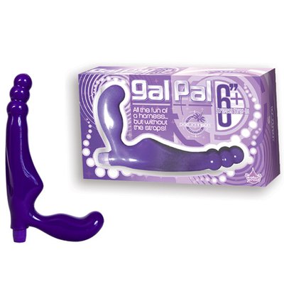 Безремневой вибро-страпон GalPal, фиолетовый, 17х2,5-3см