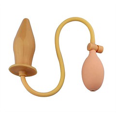 Расширяющаяся анальная пробка с грушей Pumpn Play, телесная, 11х4,2см