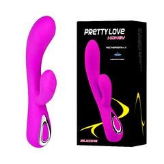 Вибратор Honey Pretty Love для G точки и клитора, USB аккумулятор, 10 реж, силикон, 19х3,3см