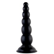 Большая анальная елочка Black&Red, черный силикон, 19х4,3см