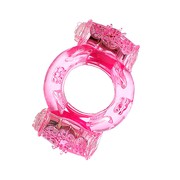 Эрекционное кольцо на п/ч Toyfa vibrating Ring, 2 вибо-пули, розовое, 2см
