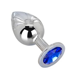 Большой плаг из стали с кристаллом Blue Space