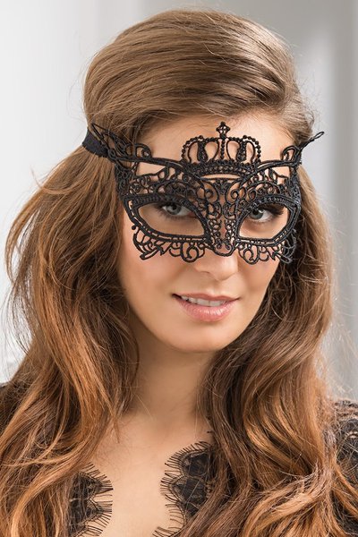 Величественная кружевная маска на глаза Mia-Mella, черная