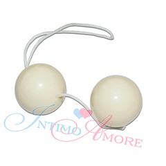 Белые вагинальные шарики Vibratone Duo-balls 3,2 см