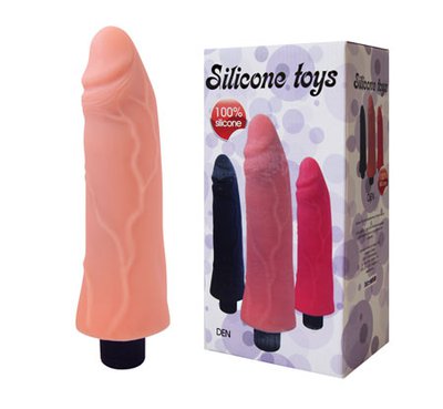 Вибратор "Den" Silicone toys, телесный силикон, 18,5х3,5-5,4см
