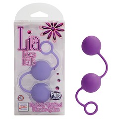 Вагинальные шарики Lia love balls в силиконовой оболочке, фиолетовые, 3,5см