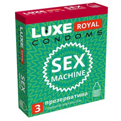 Презервативы Luxe Royal Sex Machine, рифленые, 180х52, 3шт, годен до 04.26г