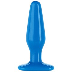 Анальная пробка Glo Thick but plug, голубая, 14,5х4,3см