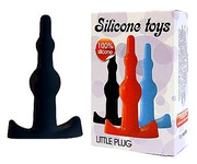 Анальная пробка для ношения Little Plug, мягкий силикон, черная, 10,2х2,5см
