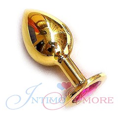 Анальная пробка с кристаллом Large Gold Ruby