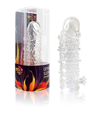 Стимулирующая насадка на п/ч Crystal Sleeve, прозрачная, 12,5см