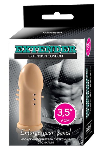 Удлиняющая насадка на член с шипиками Extender Extension Condom, 9см