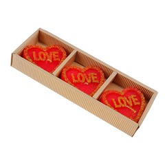 Набор плавающих свечей Love, красные сердца, 3шт