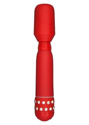 Супер мощный вибро-массажер Crystal Black Flex Massager со стразами, красный, 18х3см