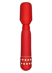 Супермощный вибромассажер Crystal Red Flex Massager со стразами, красный, 18х3см