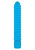 Вибромассажер Funky Ribbed с рельефом для оргазма, голубой силикон, 15,3х2,6см