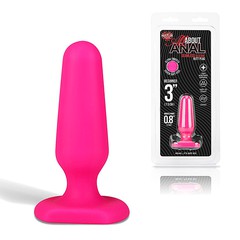 Анальная мини-пробка All about anal,  розовый силикон, 7,5х2см