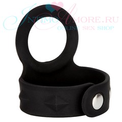 Эрекционное кольцо Tri-Snap Scrotum Support Ring™ с ремнем для мошонки, силикон, d3см