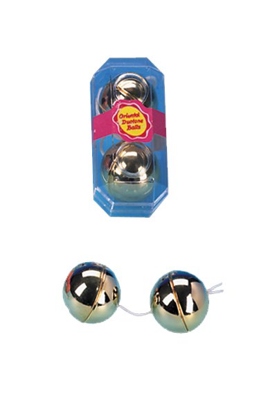 Вагинальные шарики Duotone balls, золотистые, 3,2см