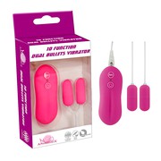 Парные вибро-яица Dual Bullets Vibrator, фиолетовые, 10 режимов, 4х1,6см