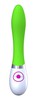 Вибратор G-spot зелено-белый, силикон, 19,5х3см