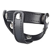 Кольцо на пенис с разделителем мошонки на клепках T-style Cock Ring