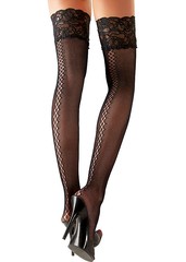 Чулки-сетка Cottelli Collection с узором, кружево на силиконе, M(46-48р)