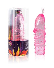 Насадка Crystal Sleeve Snakes, в форме змеи, розовая, 13,5см
