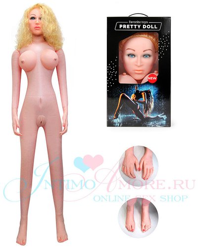 Секс-кукла Анжелика (блондинка) с вибрацией, 2 отверстия, 155см