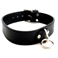 Мужской ошейник с кольцом для поводка черный, M2M/814L