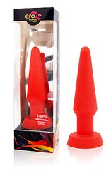Анальная пробка Anal plug mini, красный силикон, 11х2,8см