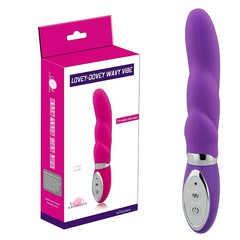 Фиолетовый G-вибратор Lovey-Dovey Wavy, силикон, 10 функций, 18,8х2,9см