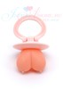 Эротический сувенир Boobie Super Soothers (мягкая соска-грудь), телесно-розовая, 4,5х3,5см