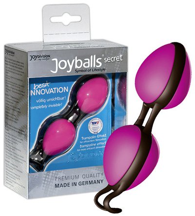 Вагинальные шарики Joyballs® secret с запатентованным шнурочком для ношения, розовые, 3,5х4см/85г