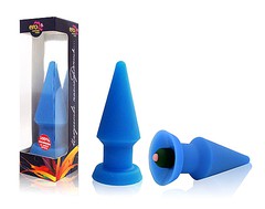 Анальная вибровтулка Anal plug midi vibe, 10 реж, синий силикон, 11х4см