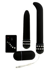 Набор вибромассажеров Diamond black gift set с кристаллами, черный