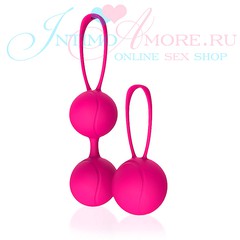 Набор вагинальных шариков Cosmo Lady's dream 2+1 розовый силикон, 77/37г, 3,4см