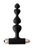 Анальная елочка Excellence с вибратором в основании, 10 реж, черный силикон, 15х2-3,2см