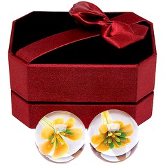 Вагинальные шарики Ben Wa balls Yellow Blossom Cyber Glass™, 2,5см/2х20г