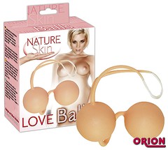 Вагинальные шарики Loveballs из Nature Skin, телесные, 3,5см/85г