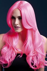Парик Fever Khloe neon-pink, long wave with centre parting (temp до 120°C), неоново-розовый, 66см