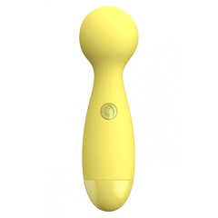 Мощный тихий вибромассажер Bella,  7 реж, желтый силикон, 19,5х5,5см