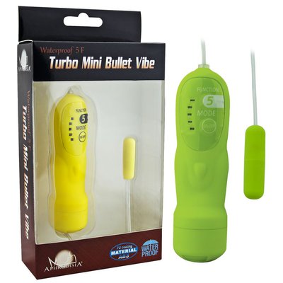 Виброяйцо Turbo Mini (для сосков, клитора, мошонки), 5 реж, зеленое, 2,9х0,8см