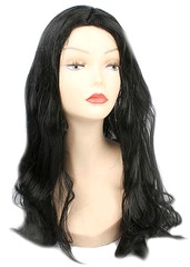 Карнавальный парик на резинке, длинные черные волосы, 69см