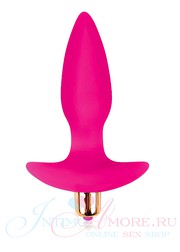 Анальная пробка Sweet toys с анатомическим основанием, розовый силикон, 14,5х3,5см