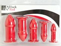 Набор анальных втулок Toyfa Black&Red, красный, 8,5-12,5см