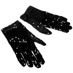Блестящие перчатки с пайетками, черные