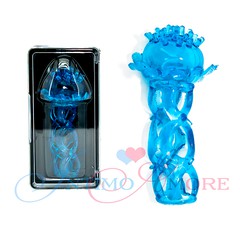 Утяжка Happy Top Tickler Cage (лассо) с закрытой головкой на половой член, голубая, 9х3см