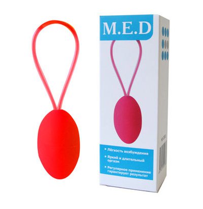 Женский интимный тренажер MED + методика упражнений, красный силикон, 5,3х3,5см/40г