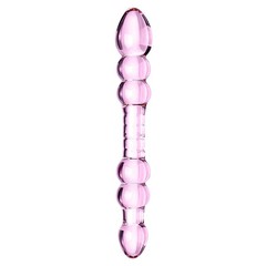 Двусторонний стеклянный анальный стимулятор Art of glass Розовая нежность, 21х3,3см